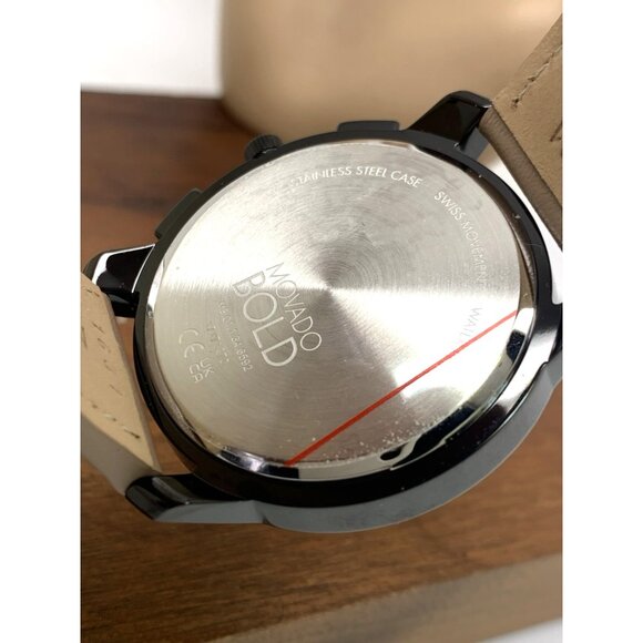 Movado Men's Watch 3600719 Swiss Quartz Chronograph Black Dial Leather Band 42mm - Picture 7 of 14